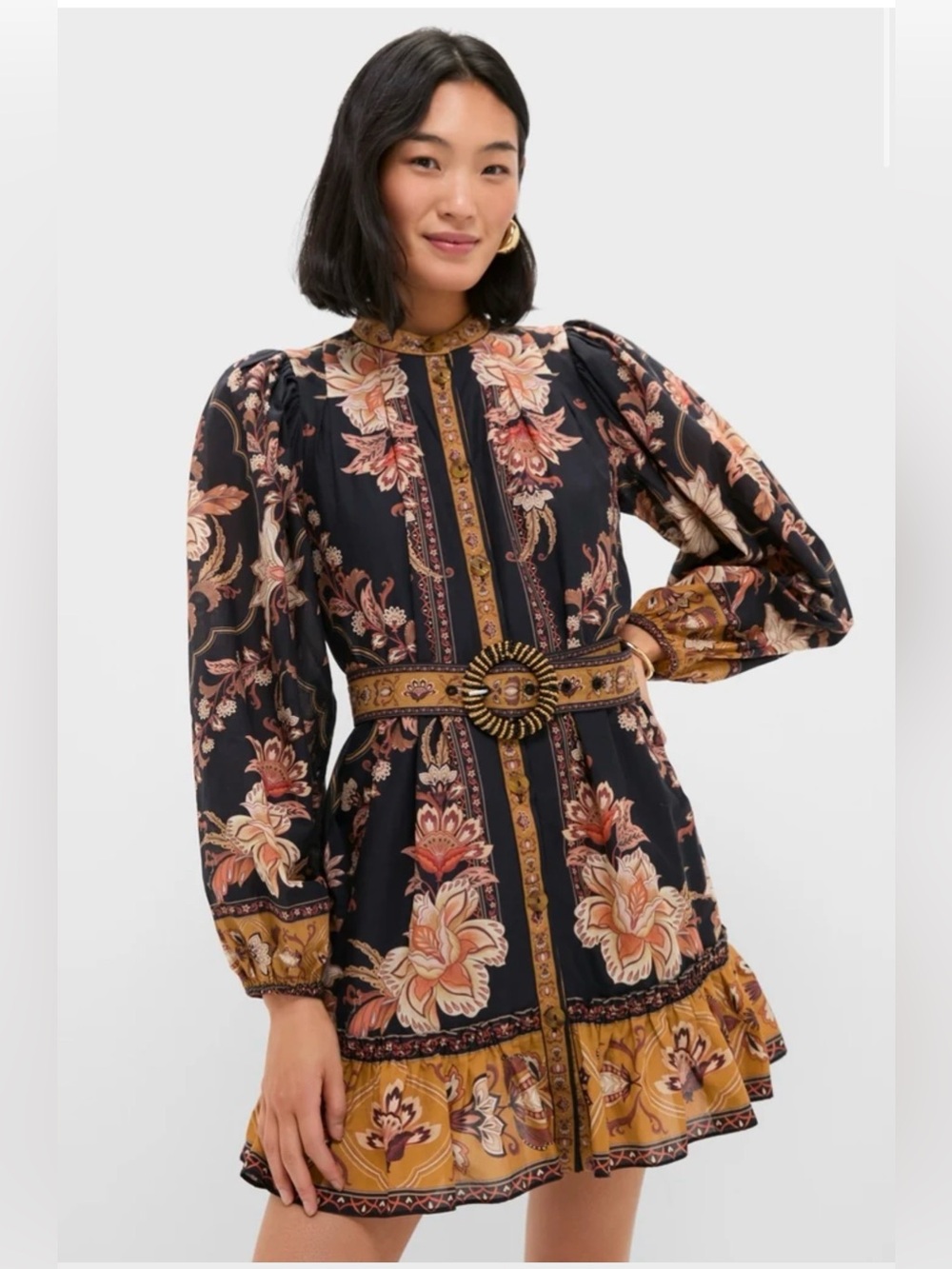 NWT Farm Rio Majestic Garden Black Mini Dress Size Small - Picture 1 of 5